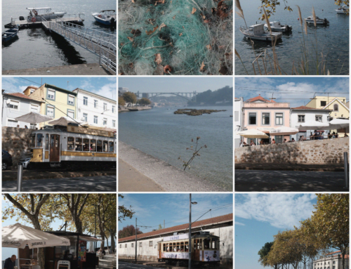 pela rua do Ouro, ao longo do Douro, o rio